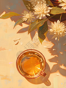 一杯菊花茶背景图片