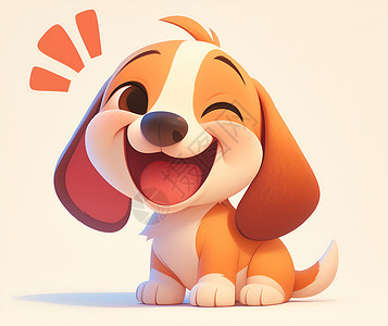 风格中的可爱卡通小狗高清图片