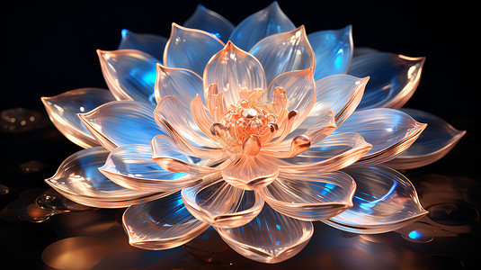 梦幻漂亮的水晶莲花背景图片