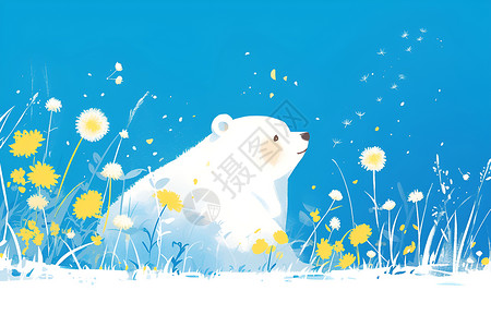 可爱的熊熊插画背景图片