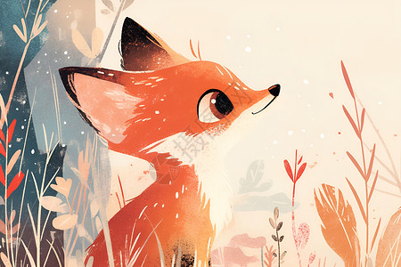 狐狸插图背景图片