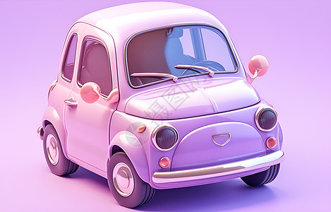 车灯设计素材可爱的小汽车插画
