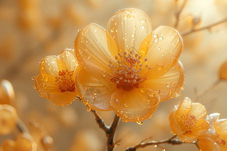 花瓣上的水滴背景图片