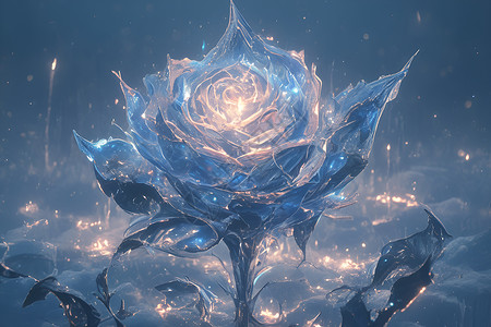 冰雕玫瑰背景图片