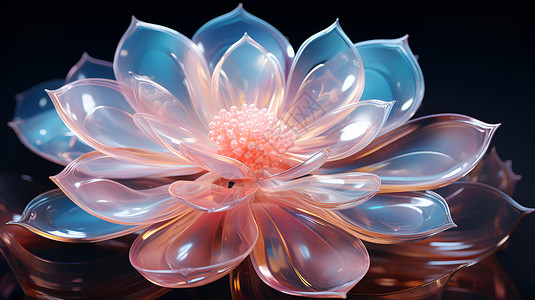 光纤晶体梦幻立体莲花设计图片