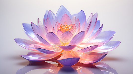 光纤晶体一朵水晶莲花设计图片