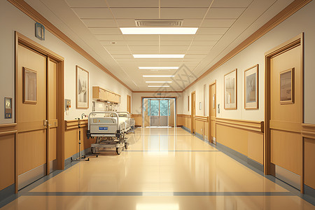 医院走廊的全景高清图片