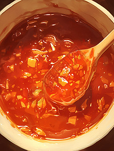 碗里的辣椒酱背景图片