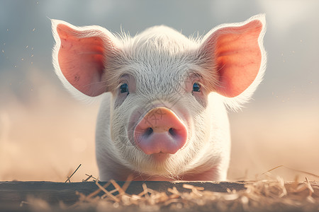 牲畜养殖阳光下的猪插画
