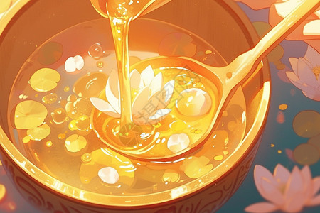 碗里的莲子汤背景图片