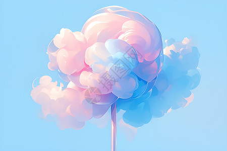 蓝粉色棉花糖背景图片