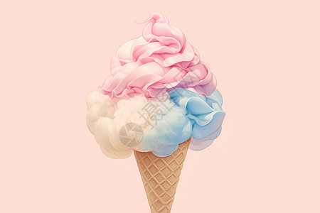 甜美的甜筒冰淇淋背景图片