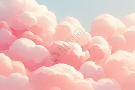 粉红色纹理粉红色的棉花糖云朵插画