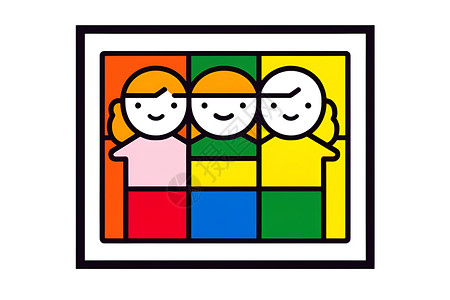 欢乐彩虹家庭背景图片