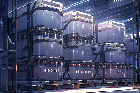 容器组高级氢储存技术展示插画