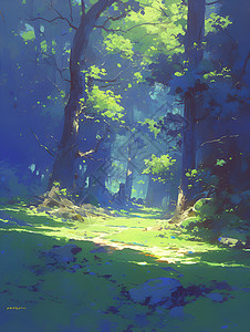 阳光下的森林背景图片
