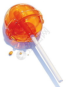 橙色玻璃质感糖果背景图片