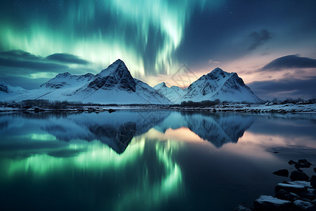 北极冰岛北极之光背景