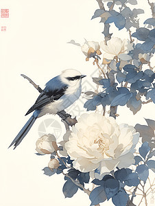 花朵与鸟背景图片