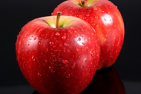 两个红色苹果背景图片