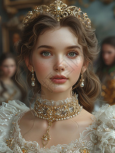 头戴王冠的王妃背景图片