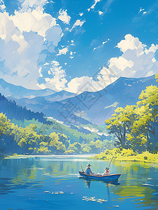 宁静湖畔山水背景图片
