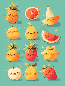 水果插图背景图片