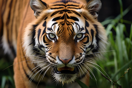 户外丛林中的老虎背景图片