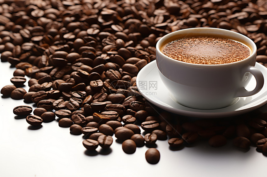 香浓可口的咖啡豆图片