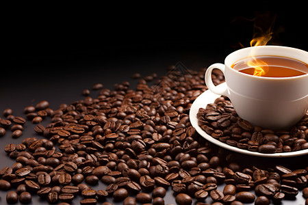 醇香可口的咖啡豆背景图片