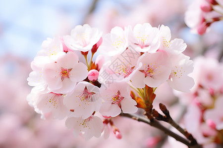 枝头上的樱花背景图片