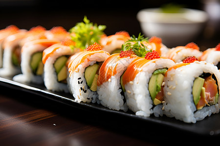 盘子中的寿司背景图片