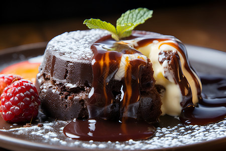 美味的巧克力蛋糕背景图片