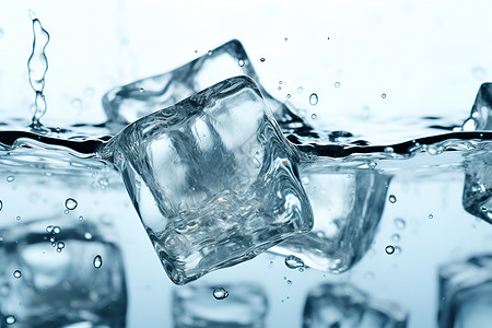 方形气泡清凉的冰饮背景