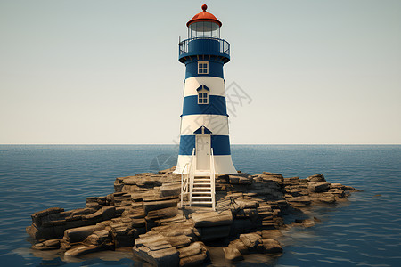 海岸灯塔素材海岩上的灯塔背景