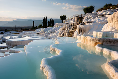 地质构造美丽的温泉背景