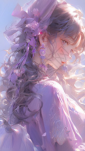 紫色少女背景图片