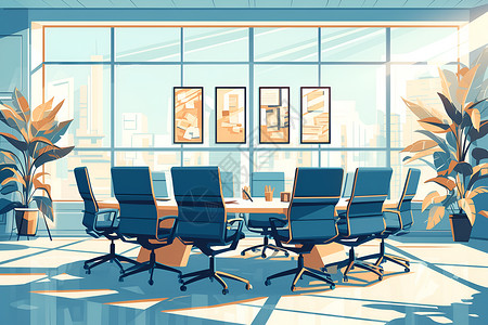 现代风格的会议室背景图片