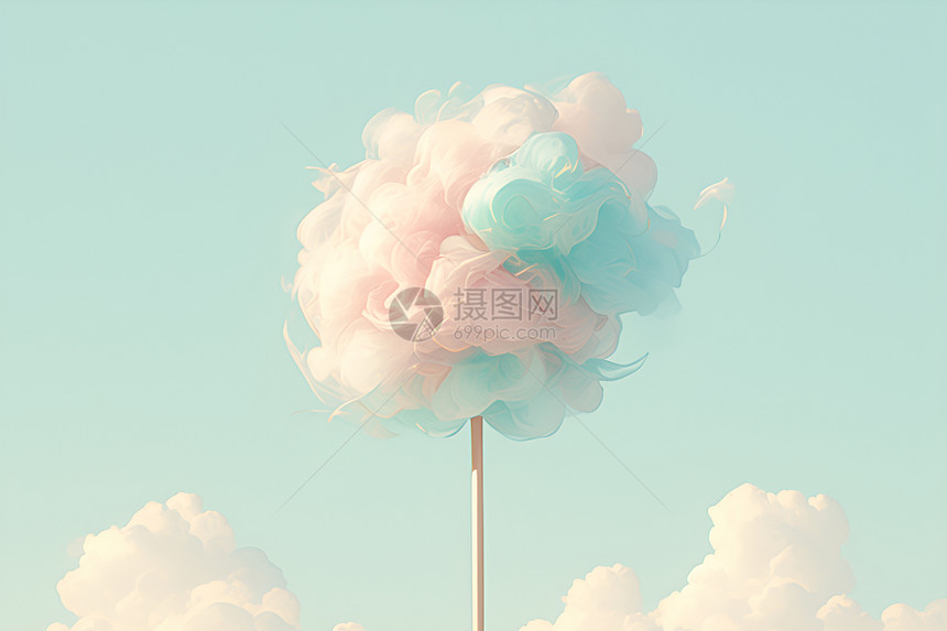 天空里的棉花糖图片