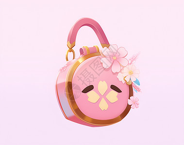 可爱粉色手提包背景图片