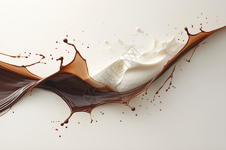 美味巧克力甜点流动的巧克力牛奶设计图片