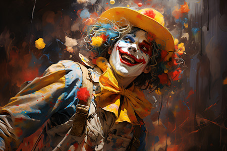 疯狂马戏团的快乐小丑背景图片