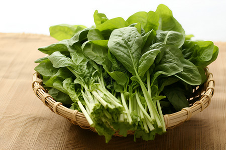 新鲜绿色蔬菜一篮子绿色蔬菜背景