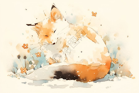 汗水的狐狸背景图片