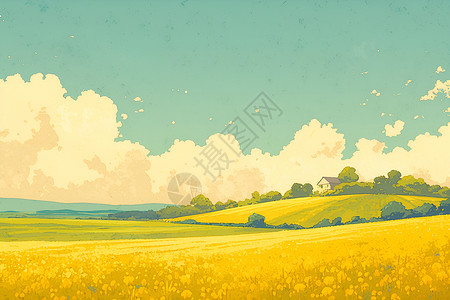 金黄的原野背景图片