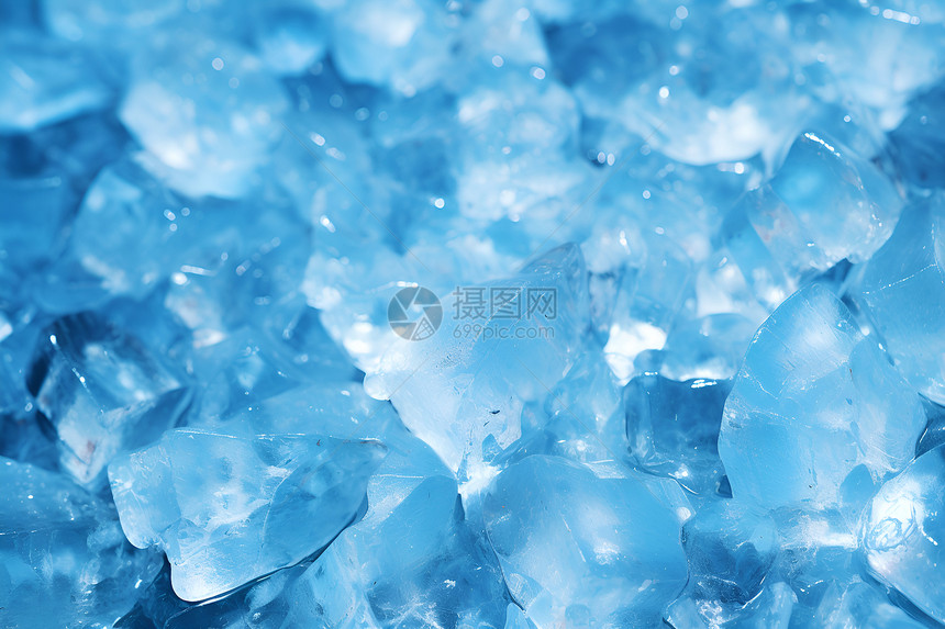 蓝色的冰晶图片