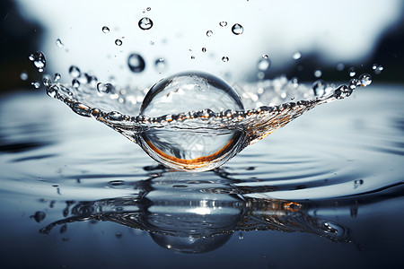 透明流淌的水滴水中微距摄影设计图片