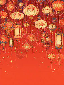 团圆之夜的红灯笼背景图片