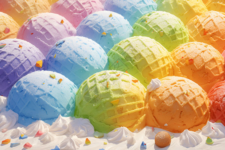 冰淇淋甜品多样的甜点插画