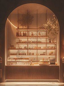 清新时尚的现代奶茶店背景图片